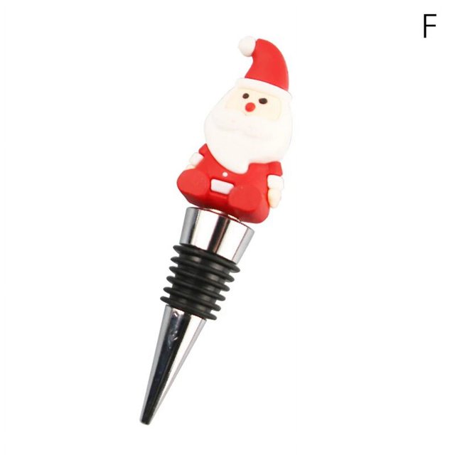 Tapón para botella de vino de Papá Noel, serie navideña, regalo de fiesta, decoración de Bar de Navidad, tapón sellado para champán y vino, 1 ud.