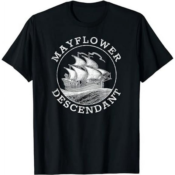 Mayflower Descendant Distressed T-Shirt