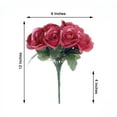 thumbnail image 2 of BalsaCircle Fuchsia 12" Artificial Velvet Roses Flowers Arrangement Wedding Bouquet, 2 of 8