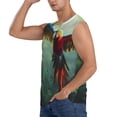 thumbnail image 3 of Picia Flying Parrots In Jungle mens Cotton Tank Undershirts , Moisture-wicking Ribbed Tanks, Lightweight Cotton Tank Undershirts-XX-Large, 3 of 8