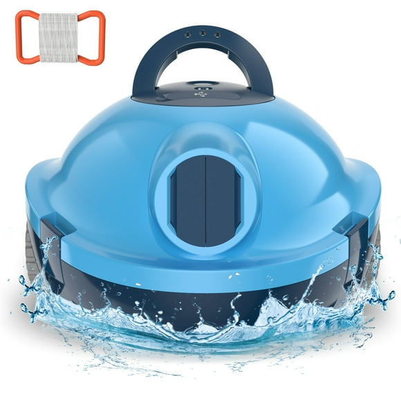 INSE Cordless Robotic Pool Cleaner, Automatic Pool Vacuum, 90 Mins Runtime, Powerful, Self-Parking, Lightweight, Ideal for Flat Above/In-Ground Pool up to 65 Feet/1100 Sq.Ft