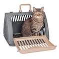 thumbnail image 1 of Transportín para gatos SportPet Designs, plegable, de viaje, gris y marrón, 1 of 7