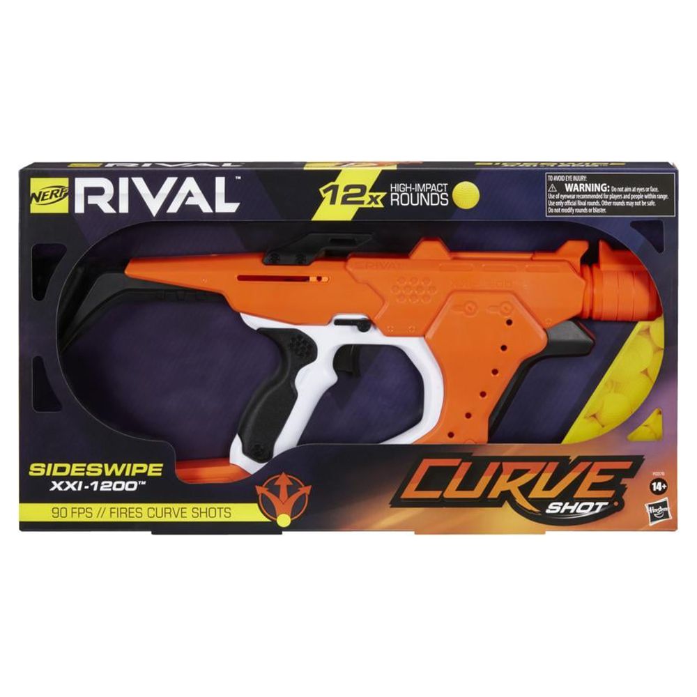 Nerf Rival Curve Shot Sideswipe XXI-1200 Toy Blaster with 12 Ball Dart Rounds for Ages 14 and Up - image 3 of 7