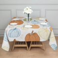 thumbnail image 3 of Fall Pumpkins Leaves Pattern Square Tablecloth,Waterproof Square Table Cover,Wipeable Spillproof Washable Table Cover for Home Kitchen Party Decor 42"X42"(107x107cm), 3 of 6