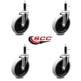 thumbnail image 2 of 5 Inch Thermoplastic Rubber Wheel 3/5 Inch Expanding Stem Caster Set of 4 SCC, 2 of 2
