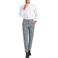 thumbnail image 2 of INSPIRE CHIC Men's Checked Prom Trousers Formal Plaid Suit Pants, 2 of 6