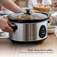 thumbnail image 5 of OVENTE Electric Slow Cooker with 3 Cooking Settings, Non-Stick and Dishwasher Safe Stoneware, Stainless Steel Body, Glass Lid 3.7 Qt Oval Pot for Entrees, Soups, Sauces, Stews & Dips, Silver SLO35ABR, 5 of 8