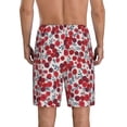 thumbnail image 3 of Kdxio Red Hawthorn Print Mens Sleep Shorts Bottoms Soft Comfy Pajama Wear Pants with Drawstring Pockets, 3 of 7