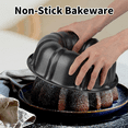 thumbnail image 4 of 9.5" Heavy Duty Non Stick Baking Pan, Carbon Steel Round Tube Mold for Pound Cake, Flan, Donut Cake, Versatile Oven Safe Bakeware Black, 4 of 8