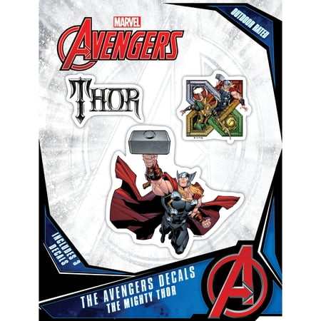 Marvel Thor Vinyl Decals – Set of 3 Outdoor Rated Stickers for Car Laptop Computer Water Bottle – Marvel Stickers for Kids and Adults Thor Logo