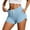 Blue, variant on MIXUE Shorts For Women Summer Solid Color Elastic Waist Drawstring With Pockets Workout Yoga Shorts Holiday Wear,Red,M