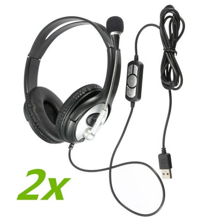 2PCS OVLENG 6.6FT Professional Comfortable Bass Stereo Surround Sound USB PC Headphone Gaming Over Ear Headset Earphone With Microphone Noise Isolating Volume
