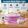 Tringa Color Rope Light 32.8FT/10M RGB 16 Colors Neon Rope Light with Remote for Indoor and ...