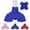 Blue, variant on SupreGear Quad Cane Tip, 3/4 inch Self-Standing Rubber Base for Walking Sticks, Blue
