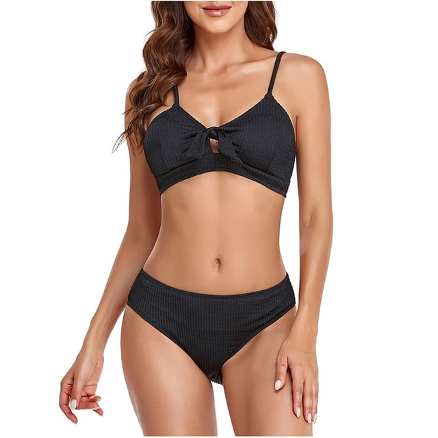 Elegante traje de baño de dos piezas con honda informal para mujer, traje de baño de dos piezas, ropa de playa OAVQHLG3B Store lin121212