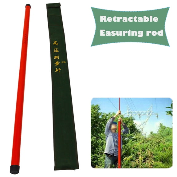 TECHTONGDA Telescopic Measuring Rod Non Conductive Fiberglass Height measuring Stick 8m/26ft