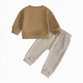 thumbnail image 6 of TOWED22 Toddler Girl Clothes Long Sleeves Ruffle Top Jogger Pants Cute Fall Winter Casual Toddler Outfits Size:18-24 M,Color:Brown, 6 of 6