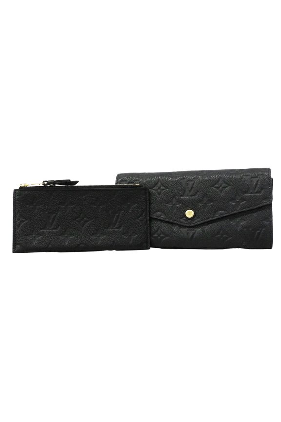 Pre-Owned Louis Vuitton Monogram Empreinte Portefeuille Curieuse Long Wallet M60300 Noir...