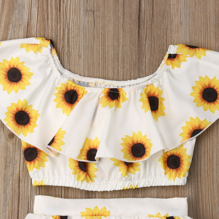 SUNSIOM 2PCS Toddler Girls Summer Clothes Solid Color Button Down Cami Tops  High Waist Sunflower Belted Shorts Outfits - AliExpress