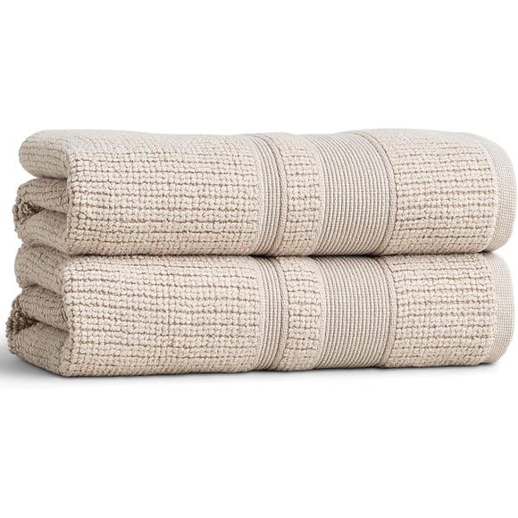 Preston Lane Douro Hand Towel Set – 2 Pack Luxury Cotton Towels, Ultra Soft & Absorbent, Quick-Dry Spa-Quality Bathroom Towels, Made in Portugal, Clay