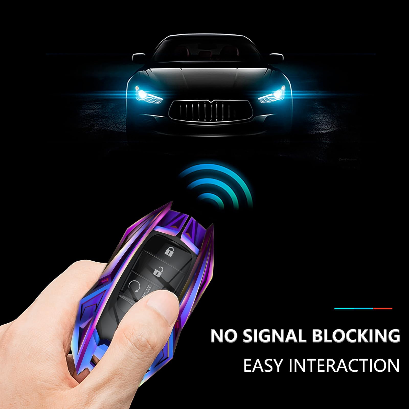 for Honda Key Fob Cover,Keychain,Zinc Alloy Protection Car Key Shell Case Compatible with Honda Holder Smart Remote Keyless Entry Keyshell Accessories