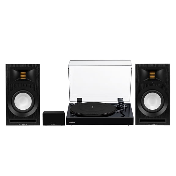 Fluance RT82 Vinyl Turntable Record Player, Ortofon OM 10 Cartridge, Ri71 Powered Bookshelf Speakers, PA10 Preamp