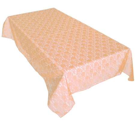 

Sheer Lace Tablecloth Overlay Wedding and Party Decoration Peach
