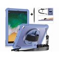 thumbnail image 1 of Case For iPad 6th 5th Generation, iPad 9.7 Inch 2018 2017, iPad Air 2, iPad Pro 9.7 Shcokproof Cover with Transparent Back, Pencil Holder, Rotating Stand, Hand/Shoulder Strap, Stylus Pen, 1 of 7