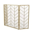thumbnail image 6 of DecMode Gold Modern Metal Zigzag Pattern Fireplace Screen, 52"W x 31"H, 6 of 12