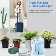 PChero Solar Automatic Drip Irrigation Kit, Solar Powered Auto Watering System with 12 Timer Modes for Indoor Balcony Outdoor Garden Greenhouse, Supported 15 Pots Plants