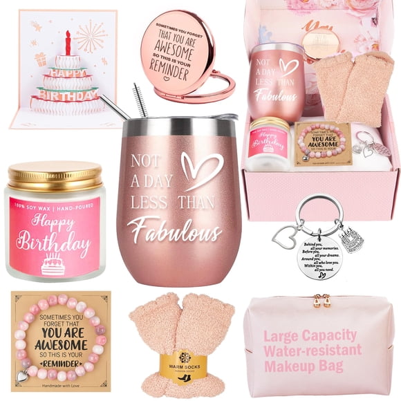 Birthday Gifts for Women, Happy Birthday Gifts Basket for Women, Gift Set for Best Friends Female Sister Mom Wife Daughter Her Gi