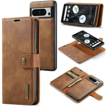 TECH CIRCLE for Google Pixel 8 Pro Case, PU Leather Detachable Vintage Wallet Flip Magnetic Closure Drop Protective Slim Card Holder Phone Case Cover for Google Pixel 8 Pro 6.7" 2023,Brown