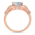 thumbnail image 2 of 1.06 ct Heart Cut Natural Aquamarine Claddagh 18K Rose Gold Womens Engagement Ring, 2 of 4