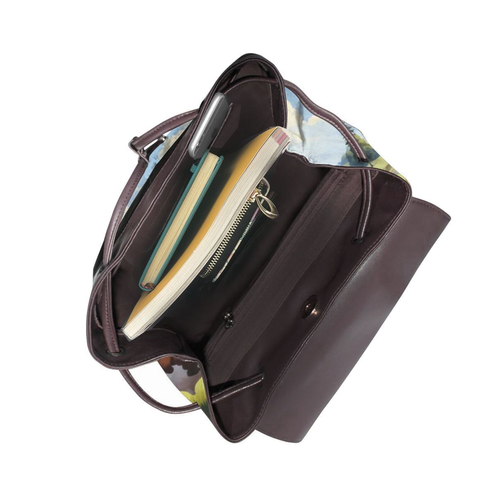 Xecao Pasture Cow Print Large Backpack Soft Leather for Women Travel with Compartment, Adjustable Convertible Strap