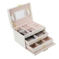 thumbnail image 4 of Jewelry Storage Box,3 Tiers PU Leather Jewelry Display Holder Jewelry Storage Case Effortless Installation, 4 of 8