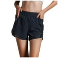 thumbnail image 4 of vigerkar Womens Running Shorts with Pockets High Waisted Athletic Gym Workout Quick Dry Shorts for Women Black, M, 4 of 6