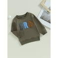thumbnail image 3 of Bagilaanoe Toddler Baby Girl Boy Casual Sweatshirt Long Sleeve Letter Print Pullover 12M 18M 24M 3T 4T 5T Kids Fall Loose Tee Tops, 3 of 9