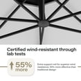 thumbnail image 4 of KAMEROUT Outdoor Patio Umbrella with Base, 11 FT Deluxe Curvy Cantilever Heavy Duty Offset Hanging Umbrella with 360° Rotation for Market, Pool, Garden, Backyard, Gradient Green, 4 of 8