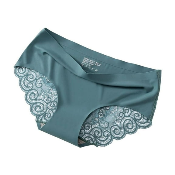 Kvture Underwear for Women Silky Seamless No Show Panties Ladies Lace Lightweight Cheeky Hipster Underpants L