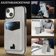 thumbnail image 4 of Compatible with Magsafe 2 in 1 Detachable for iPhone 15 Wallet Case with Card Holder Women Men, Magnetic PU Leather RFID Blocking Flip Kickstand Credit Slots,for iPhone 15, Gray, 4 of 11