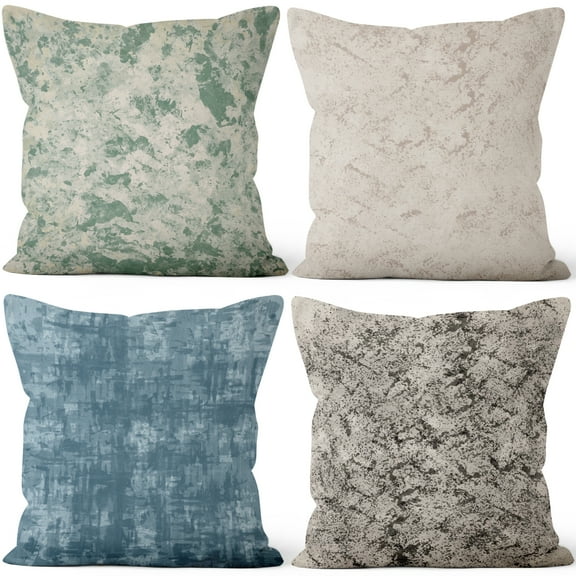 PBOBRIICH Abstract Art Throw Pillow Covers Set of 4,Retro Linen Pillowcase for Living Room Bedroom Decor,18x18 Inch