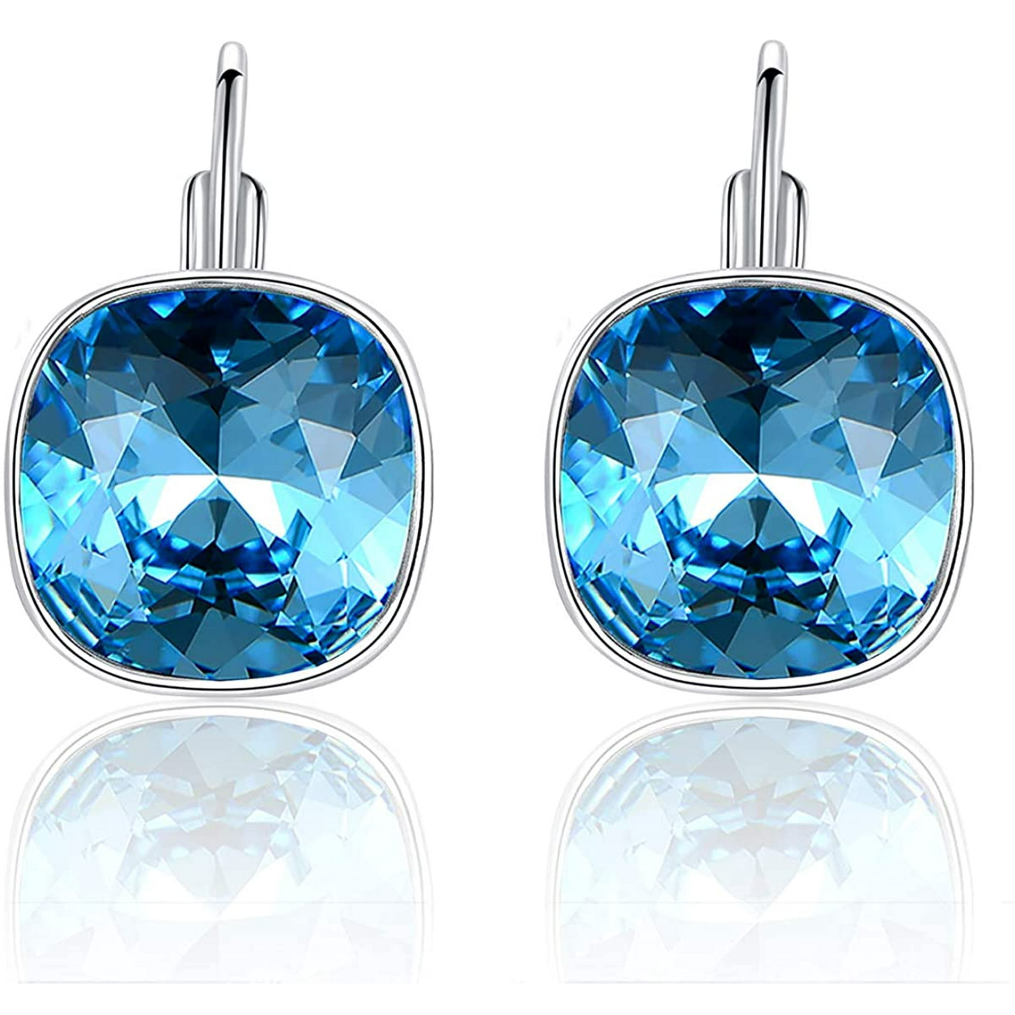 Sparkly Bella Drop Earrings Crystals from Swarovski 18K White Gold Plated Hypoallergenic Jewelry for Women Girls Walmart