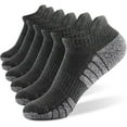 thumbnail image 2 of Tuphregyow Breathable Low Cut Towel Cotton Socks 6 Pairs, Men and Women, Control Athletic Performance, Comfortable Cushioning, Casual Ankle Length, Ideal for Running Dark Gray M, 2 of 7