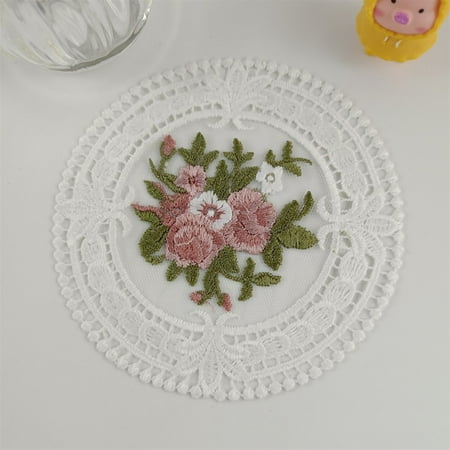 

Leke European Retro Lace Coaster Exquisite Insulation Table Mat Decoration 11cm