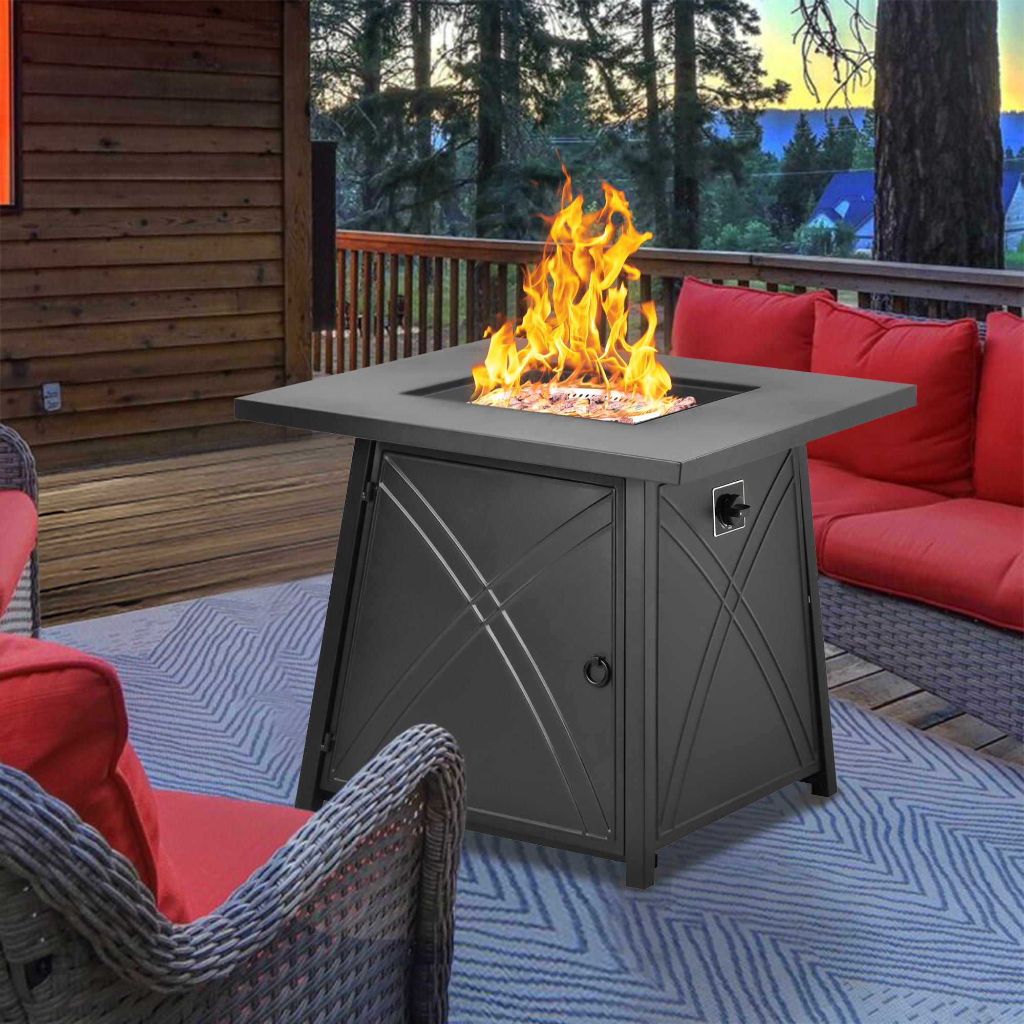 Details about   28" Outdoor Fire Pit Wood Burning Backyard Patio Bowl Fireplace Heater w/ Cover 