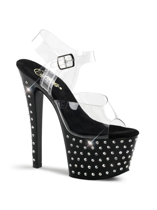 STDUS708/C/B Pleaser Platforms Exotic Dancing Specialty Shoes Clr/Blk Size:9 STDUS708/C/B Pleaser Platforms Exotic Dancing Specialty Shoes Clr/Blk Size:9