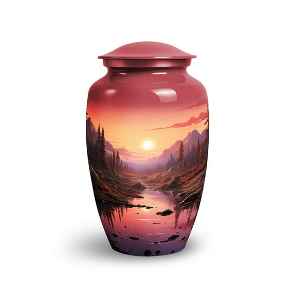 Customized Urn for Human Ashes, Adult Male & Female-Majestic Sunset Urn-Funeral Urn, Memorial Ashes Container-Personalized Keepsake Urn