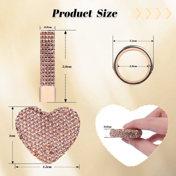 Crystal Keychain for Women, Heart Shape Key Chain with Sparkly Rhinestones Bling Car Key Chains for Backpack Handbag Car Keys