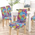 thumbnail image 5 of RYLABLUE Colorful Abstract Stretch Chair Cover Protector Seat Slipcover for Dining Room Hotel Wedding Party Set of 6, 5 of 5