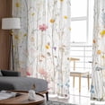 thumbnail image 4 of Spring Flowers Sheer Curtains 84 Inches Long 2 Panels Set, Window Sheer Curtains for Living Room/Bedroom, Watercolor Botanical Wild Florals Herbs Light Filtering Rod Pocket Curtain 52'' x 84'' x 2, 4 of 7